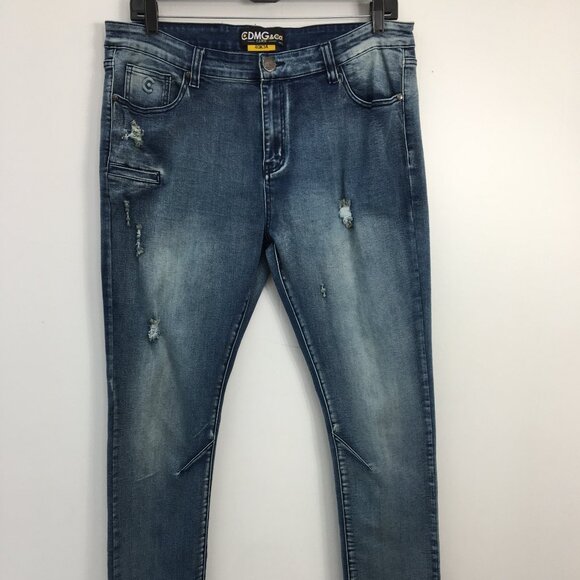 Denim Aficionados CDMG & Co Mens Distressed Jeans Size 40x34 EXCELLENT